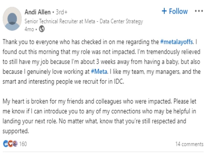 meta layoff a employee for take maternity leave