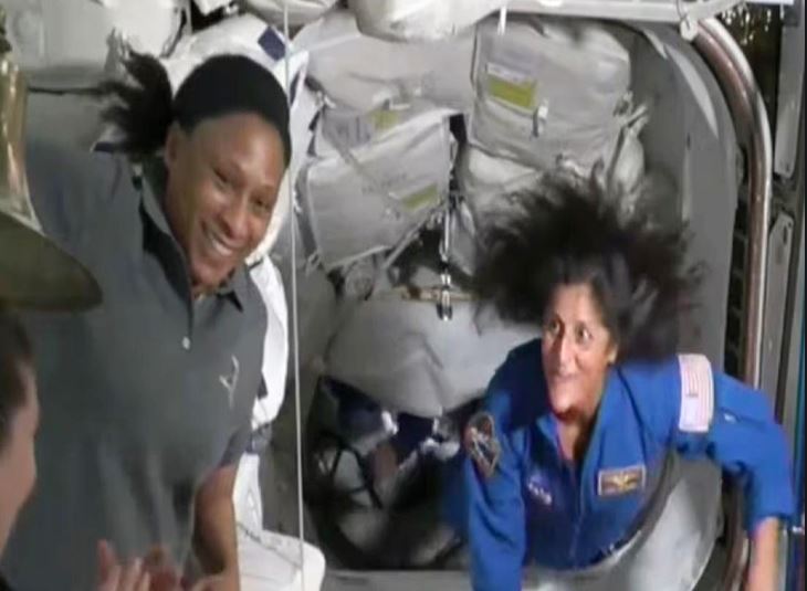 An enthusiastic welcome to Sunita Williams who arrived at the space station!