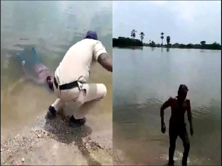 The police who went to rescue the youth who floated in the lake were shocked